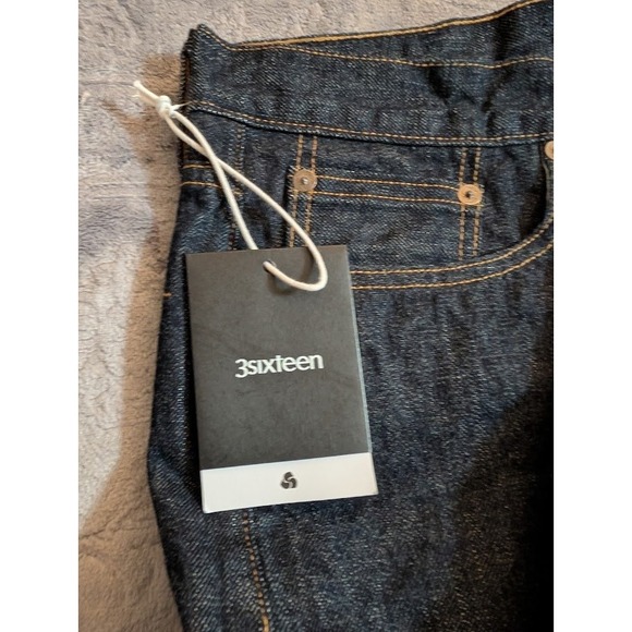 3sixteen CS100xk Classic Straight Raw Selvedge Denim Indigo Mens Size 36 NEW - Picture 10 of 12
